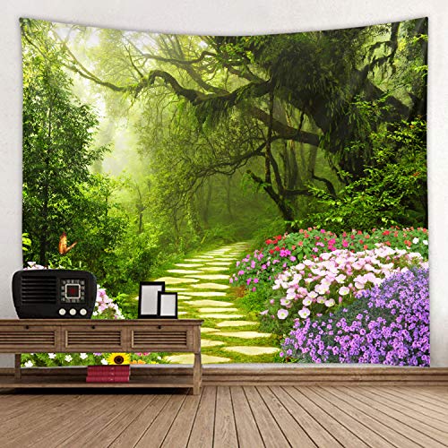 Wodejia Big Tree Garden Print Fabric Tapestry Decorative Wall Art Tablecloth Bedspread For Bedroom Hall Dormitory Living Room Hanging 79 X 59 Inches #TOP1