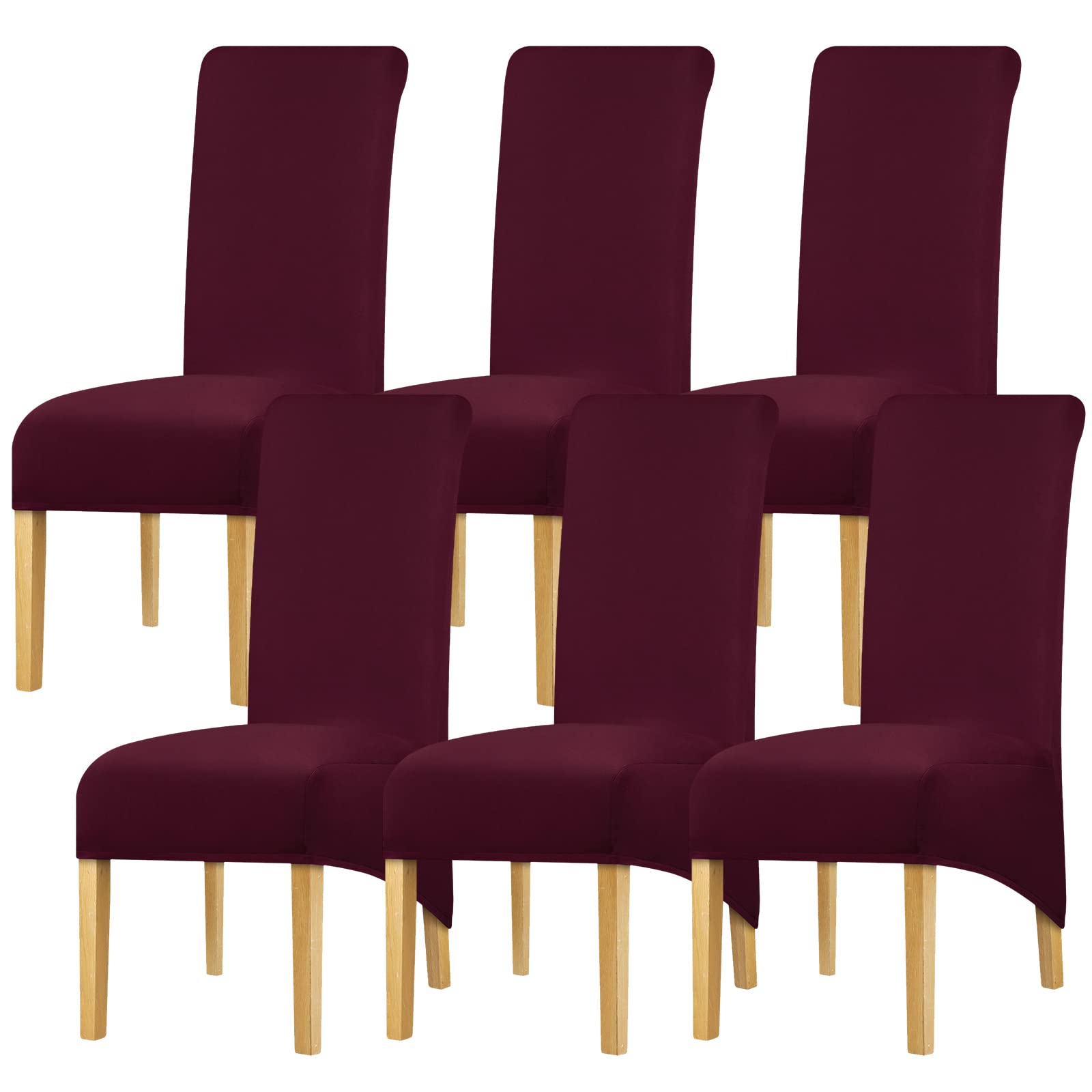 Leorate Dining Chair Covers Stretch Spandex Protector Roll Top High Back New