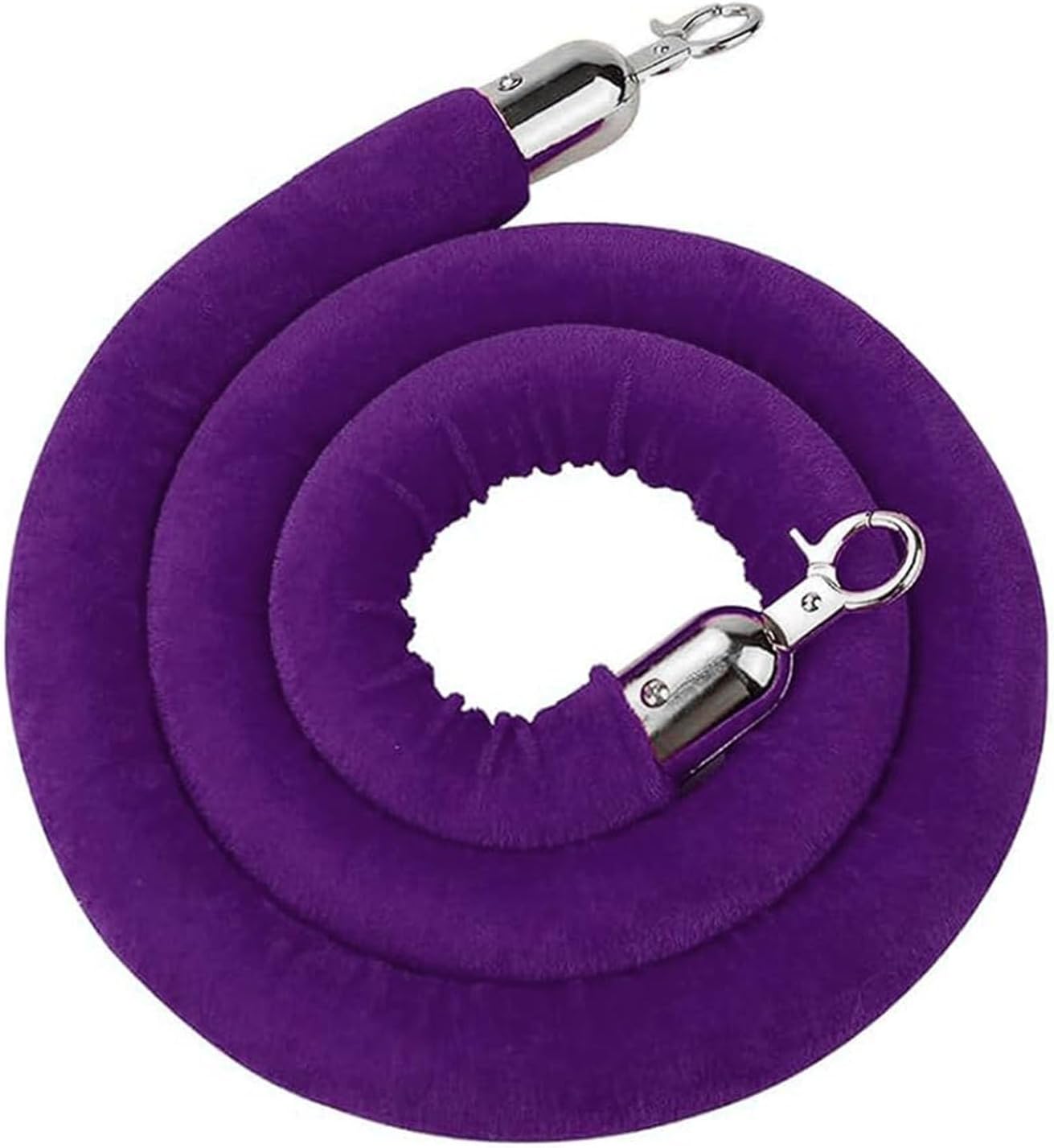 Velvet Stanchion Rope 5ft - Premium Crowd Control Barrier with Polished Silver Hooks for Movie Theaters, Events, and Grand Openings - Durable Safety Ropes for Queue Management
