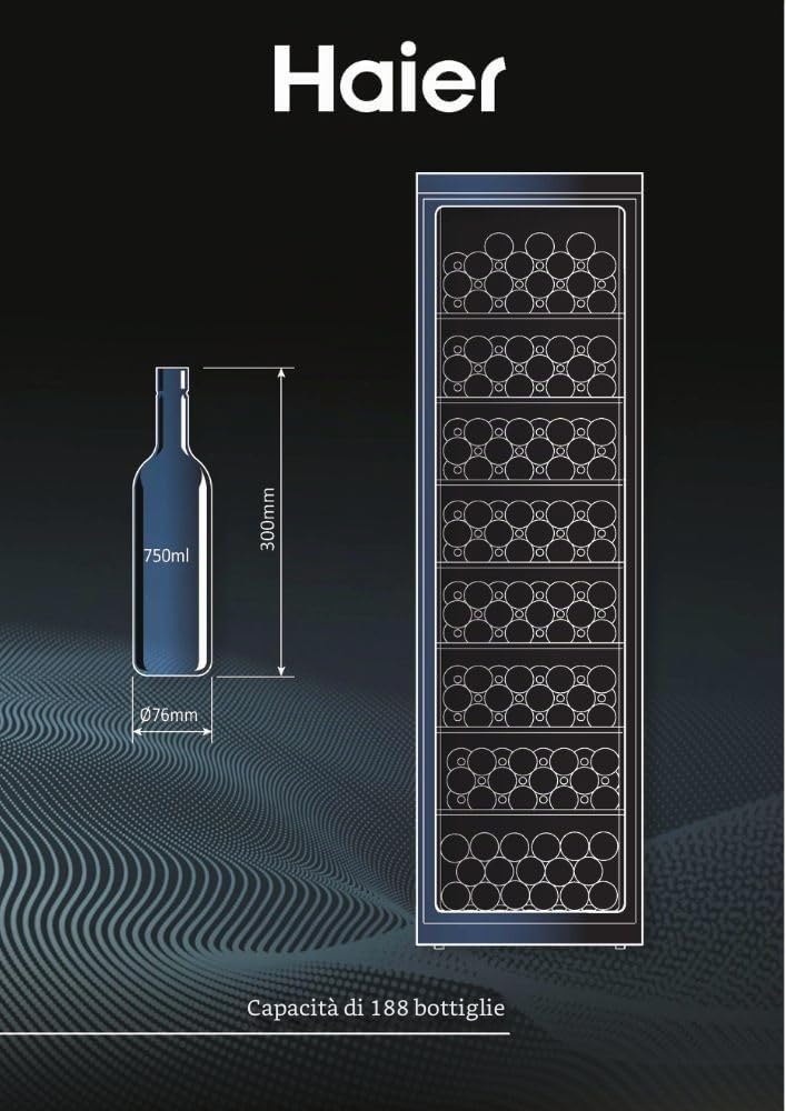 HAIER HWS188GAE Frigorifero Cantina 188 Bottiglie Nero