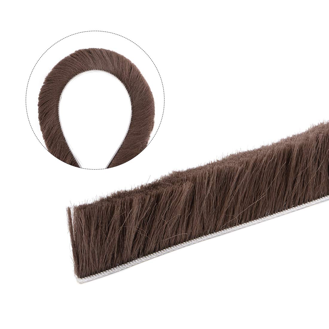 Joint D'étanchéité Auto-adhésif Avec Brosse - 20 Pieds (6m) X 0.35" X 0.2" - Marron - Neuf