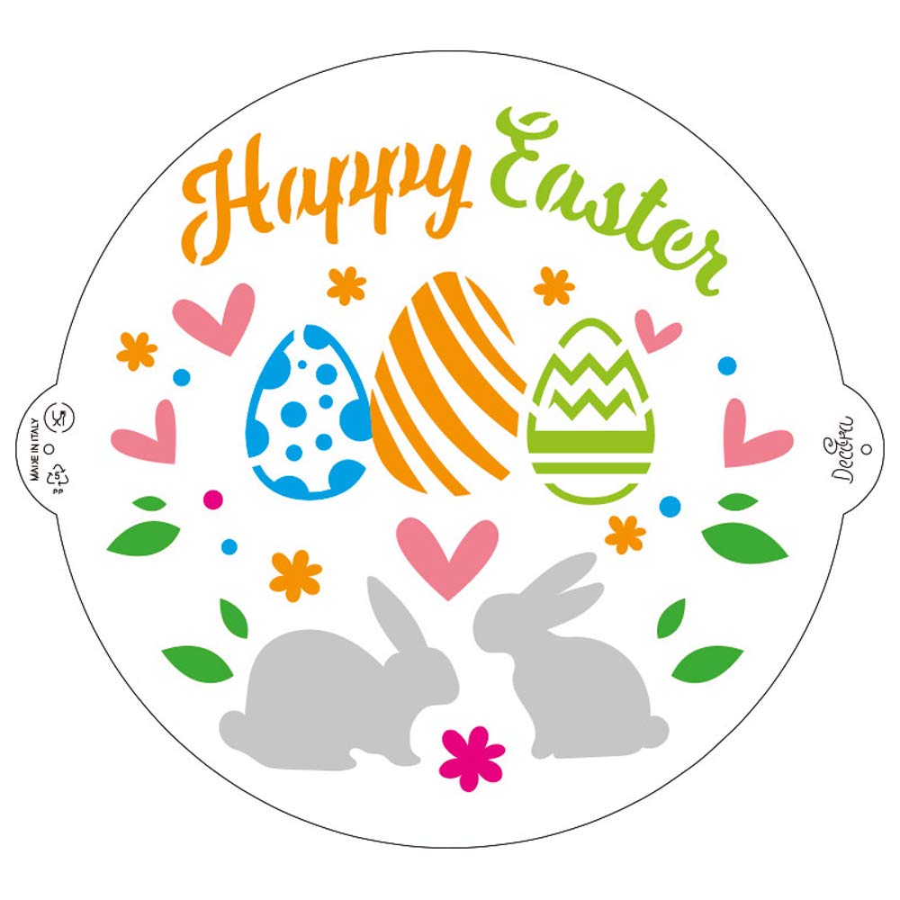 DECORA 9270934 Happy Easter Stencil Ø 25 CM