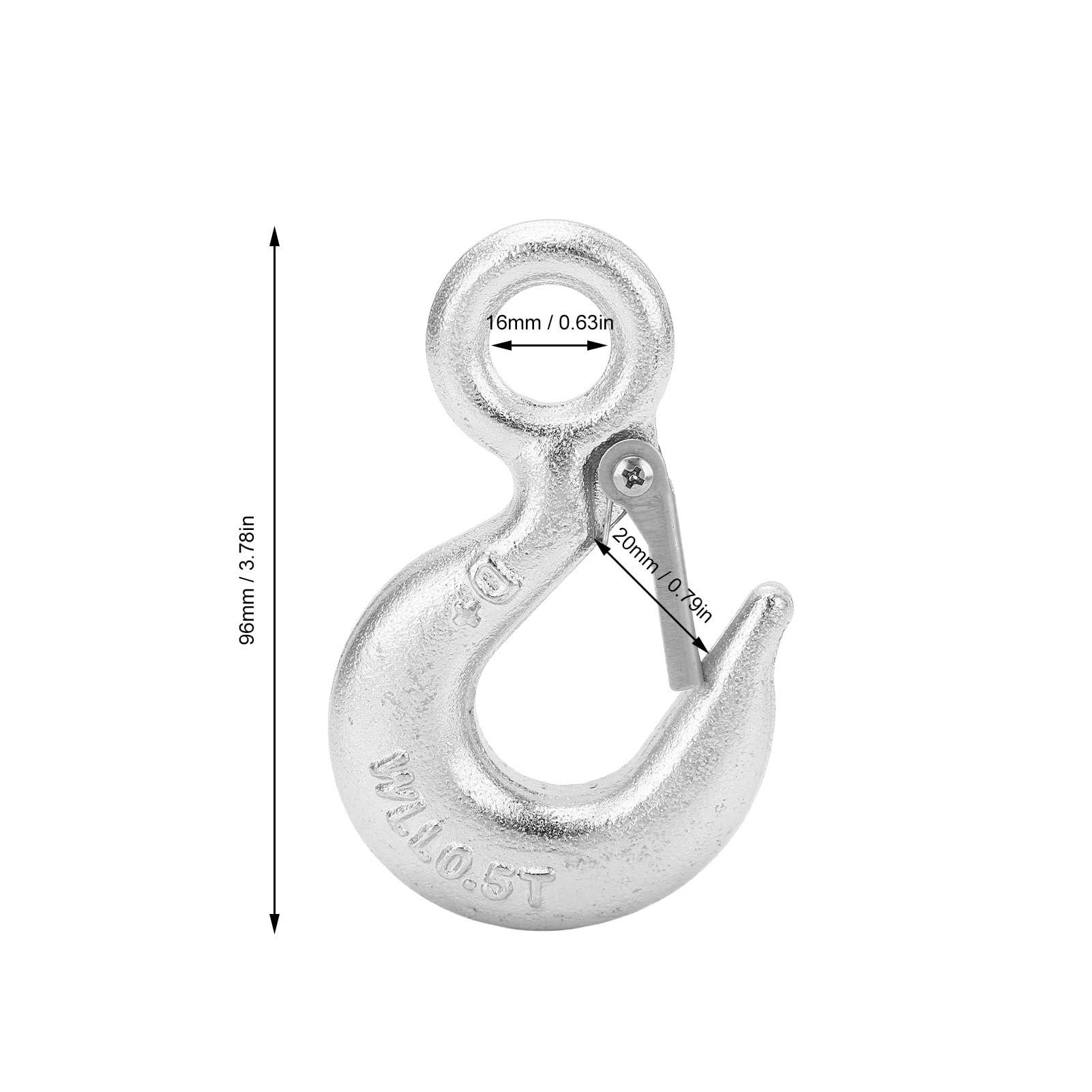 Heavy Duty Grab Hook, S304 Stainless Steel Heavy Duty Swivel Lifting Hook, Clevis Rope Shackle Rigging Accessory 0.5T Loading Capacity Grab Hook