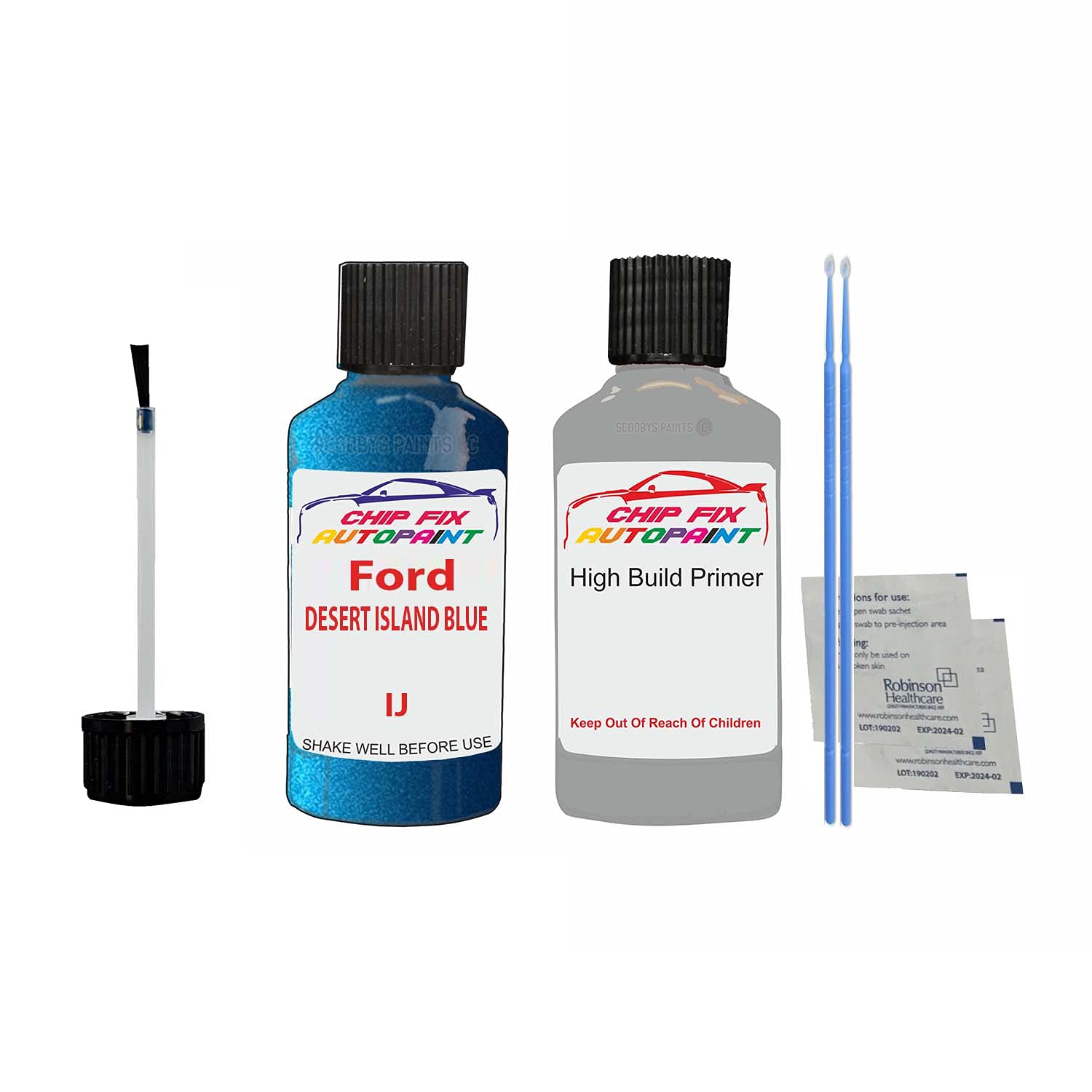 Scoobys Paints Back In The Mix Desert Island Blue Compatible With Ford Touch Up Paint Scratch Stone Chip Primer Undercoat Repair Kit