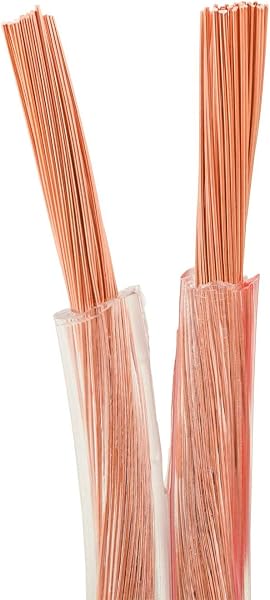 DCSk – 10m - 2 x 2.5mm² - Cable para Altavoces – Cable OFC para Altavoces, Adecuado para Altavoces de Coche, Cobre Puro sin oxígeno 99.99%, Transparente - 2