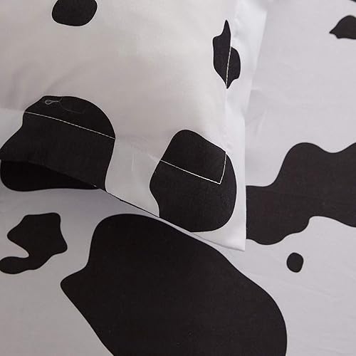 Miniatura 4 de Mengersi Juego de sábanas de fresa, sábanas 100% algodón, sábana bajera ajustable de estrellas, sábana encimera, fundas de almohada, extra suaves,