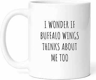 Funny Buffalo Wings Mug - Chicken Coffee Cup - Fan Funny Gift From - Barbecue Lover Tea Mugs - Enthusiast Cups - 11 Oz Ceramic Gifts For Sports Fans, Birthday, Him, Her, Christmas, Tailgate Snack