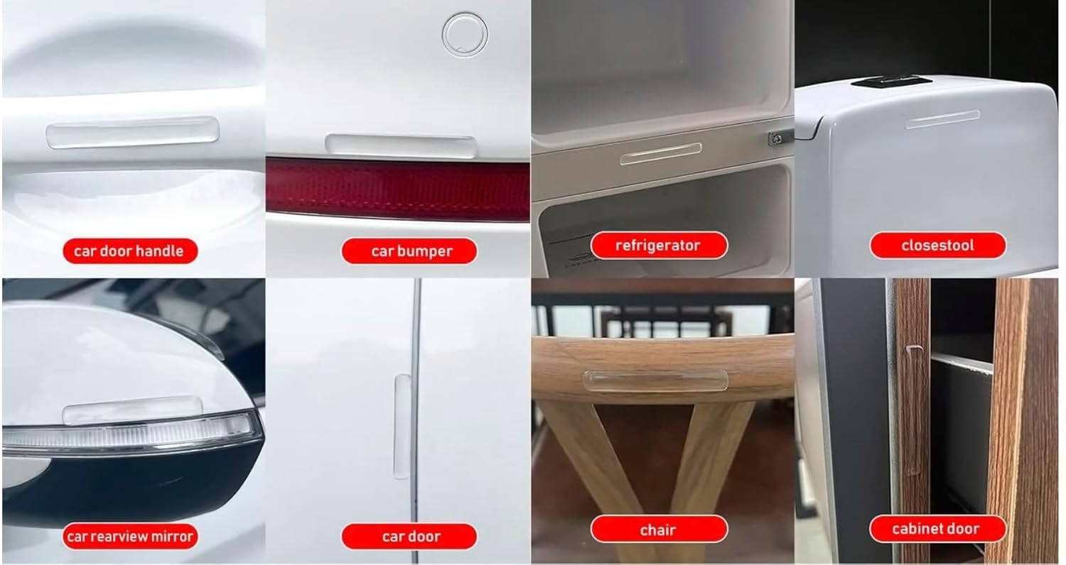 20Pcs Transparent 2.24 inch Strip Door Handle Bumper Soft Wall Protector Self Adhesive Door Knob for Wall Shield Guard Sliding Clear Door Bumpers Stopper Silencer — Amazon image 3