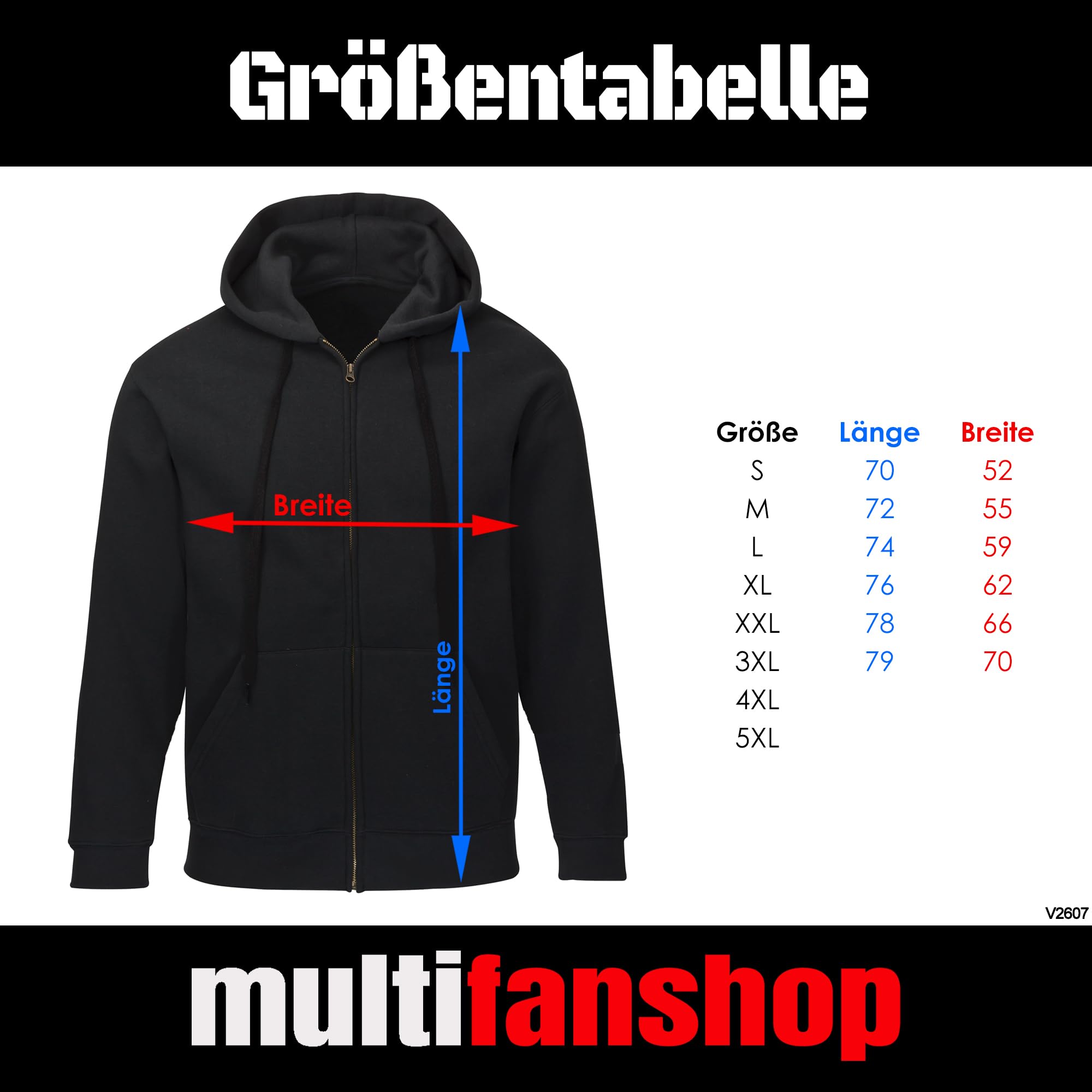 Kapuzen Sweatshirt Jacke - Dortmund - Brust & Seite