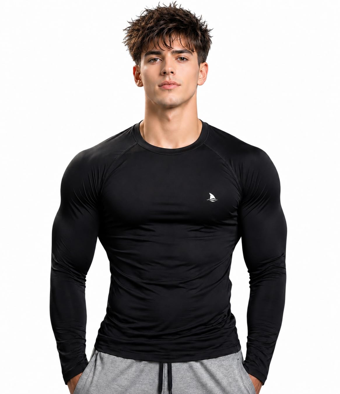 Men's Compression Shirt Long Sleeve Athletic Baselayer Moisture Wicking Quick Dry Stretch Performance Workout T-Shirt for Gym, Running, Training, Fitness & Sports-image-17