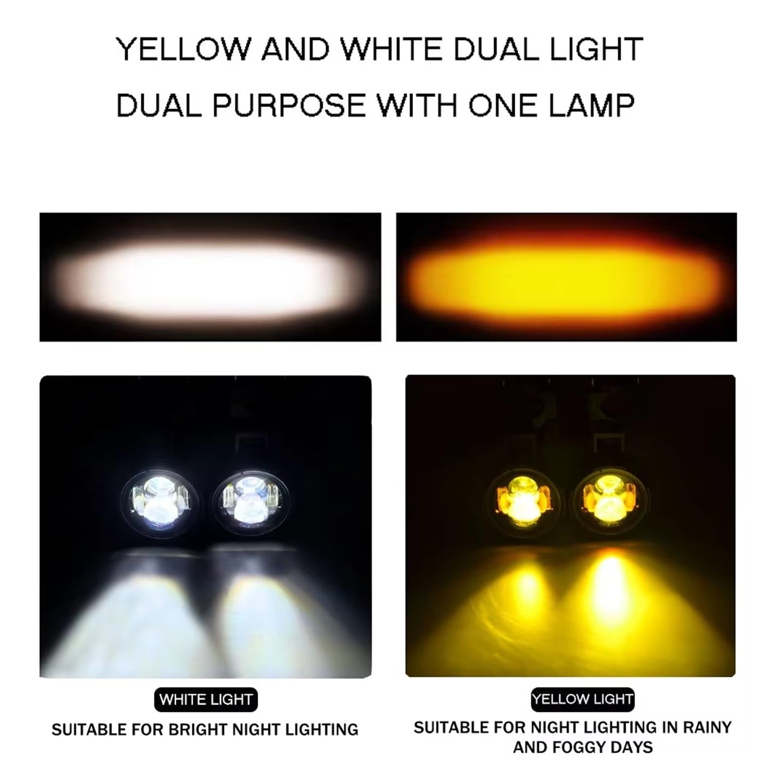 Proyector Moto Faros Delanteros Faros Antiniebla Luz Led Conducción Auxiliar Foco Faro Intermitente Doble Color Farol Moto Lámpara Antiniebla