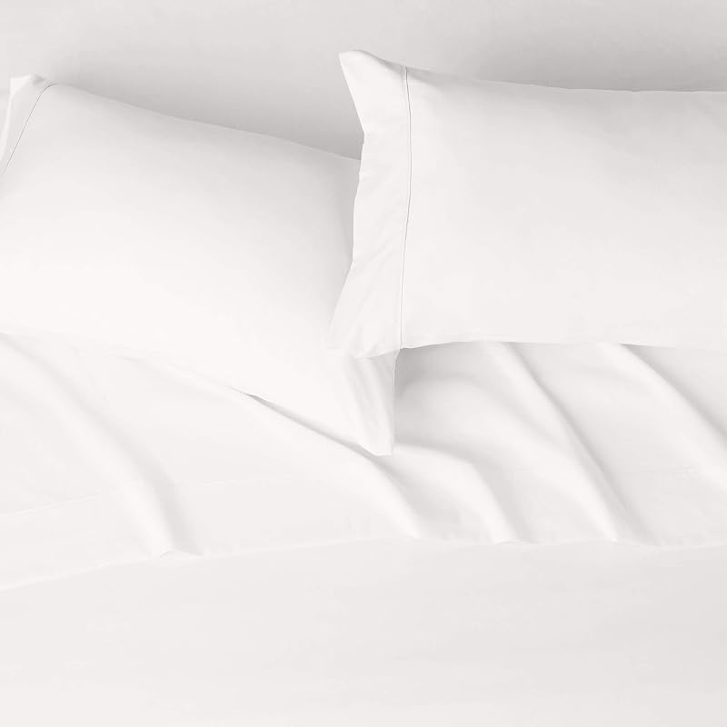 Amazon Basics Lightweight Super Soft, Wrinkle-Free, Breathable Microfiber 4 Piece Bed Sheet Set with 14-Inch Deep Pockets, Queen, Cream, Solid image 3