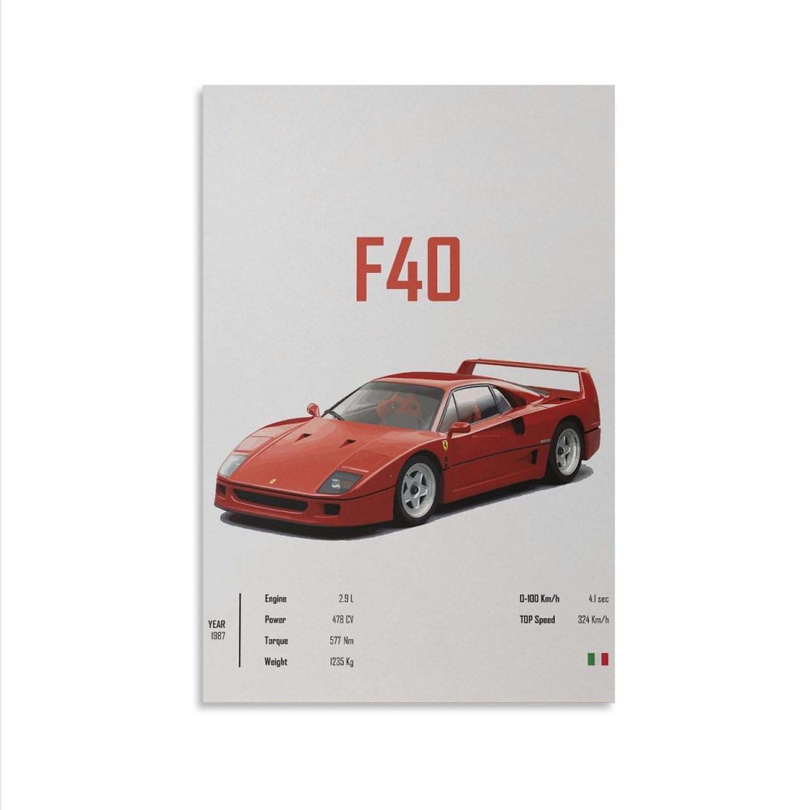 Ferrari Araba Posteri Ferrari F40 Supercar Posterleri Ferrari