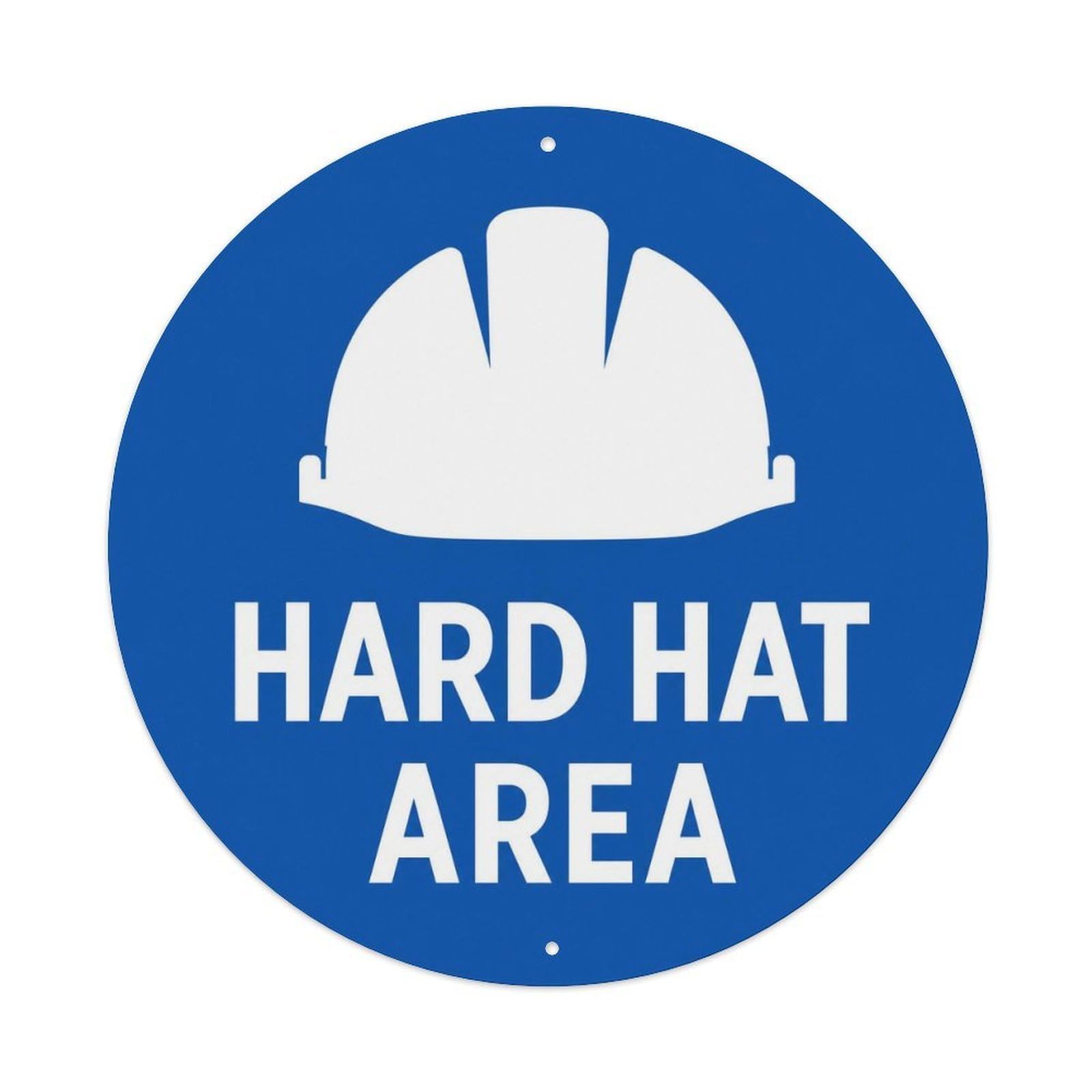 Olyhtr 8X8inch Classic Style Hard Hat Area Warning Icon British Heritage Typography Metal Tin Sign