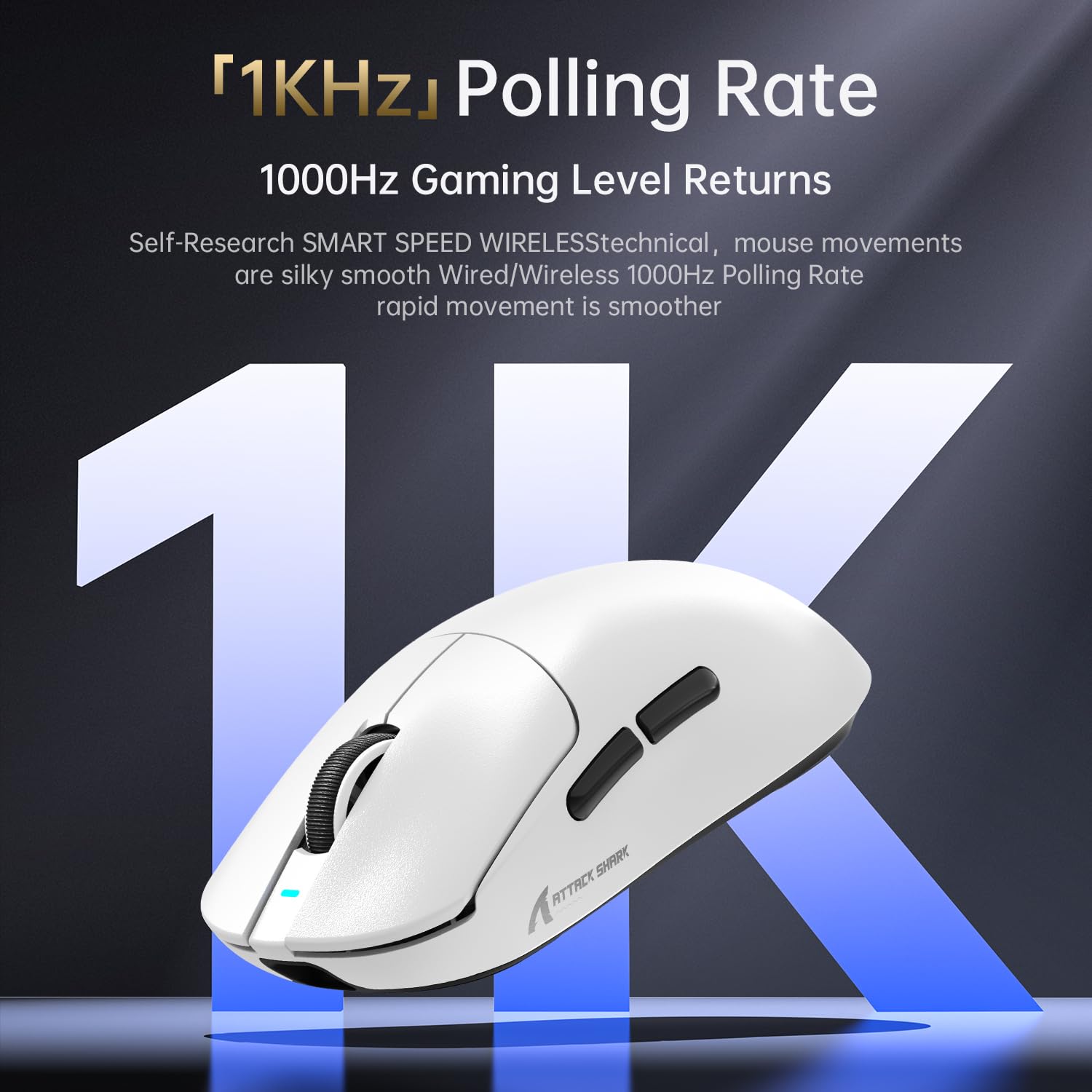 ATTACK SHARK X8SE Gaming Mouse 55g Superlight PixArt PAW3311 Wireless Wired Adjustable DPI 25000 500mAh White