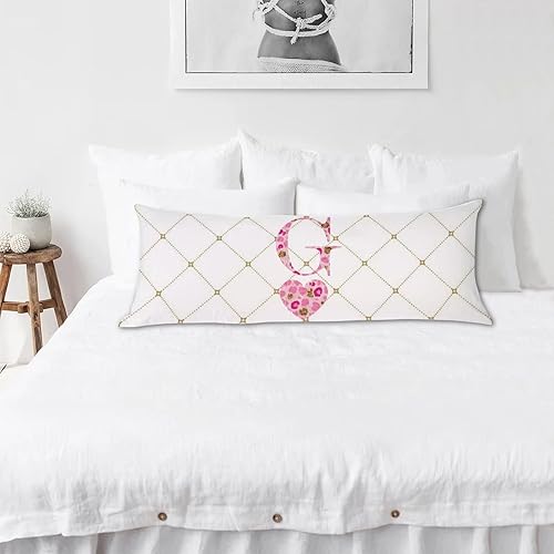 Miniatura 9 de Funda de almohada decorativa con monograma romántico con corazón, estampado de leopardo rosa, letra inicial R, para adultos, mujeres embarazadas, 20