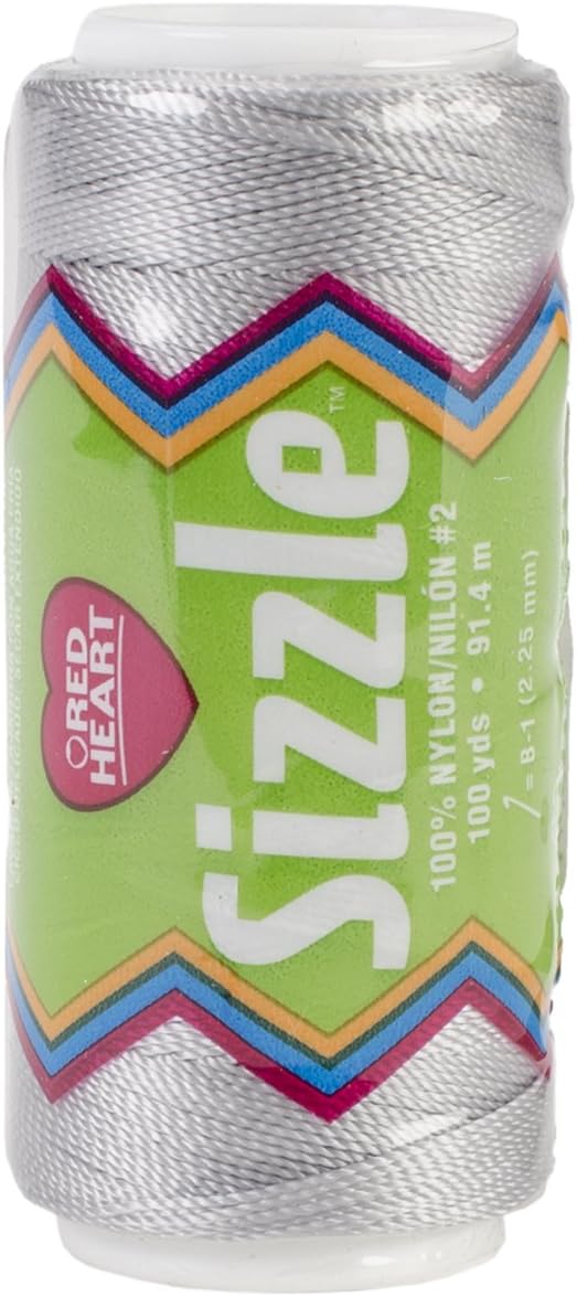 Amazon.com: Red Heart Sizzle Crochet Nylon, Grey