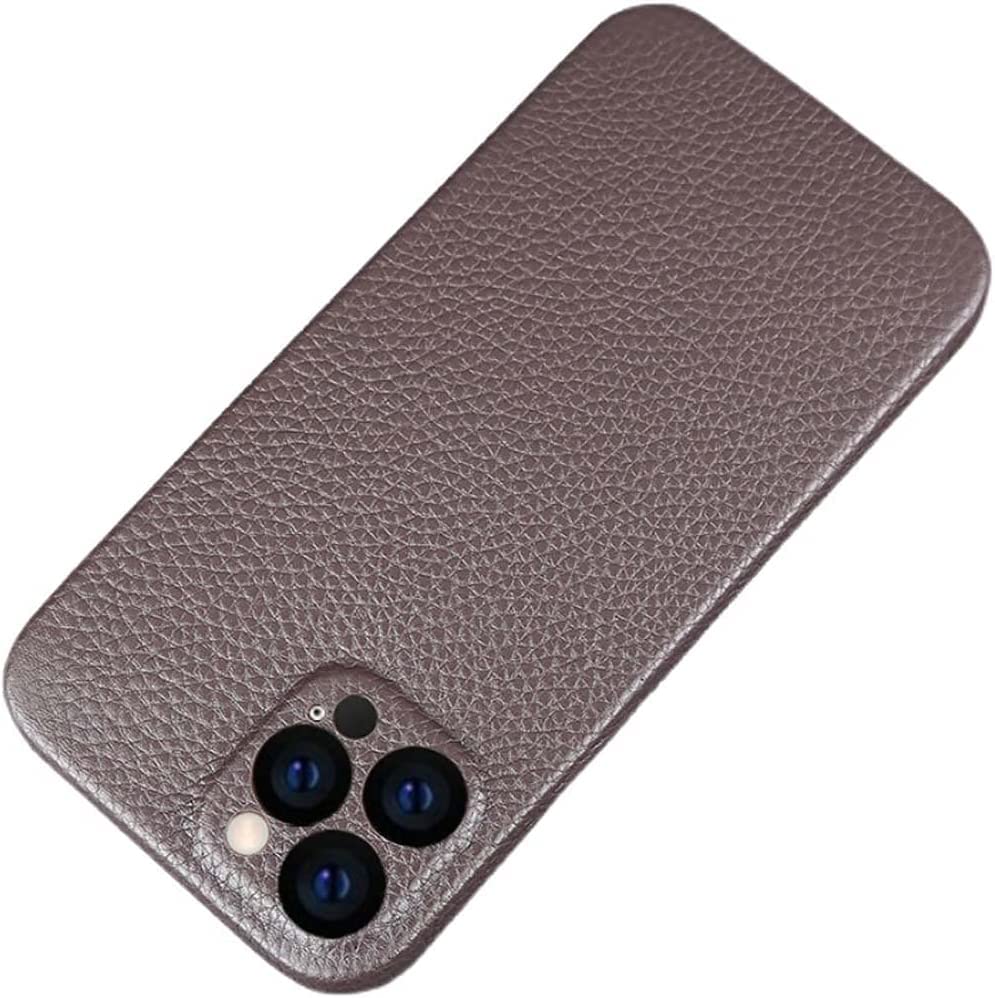 Coque antichocs iPhone 12 Pro Max cuir gris anti-rayure