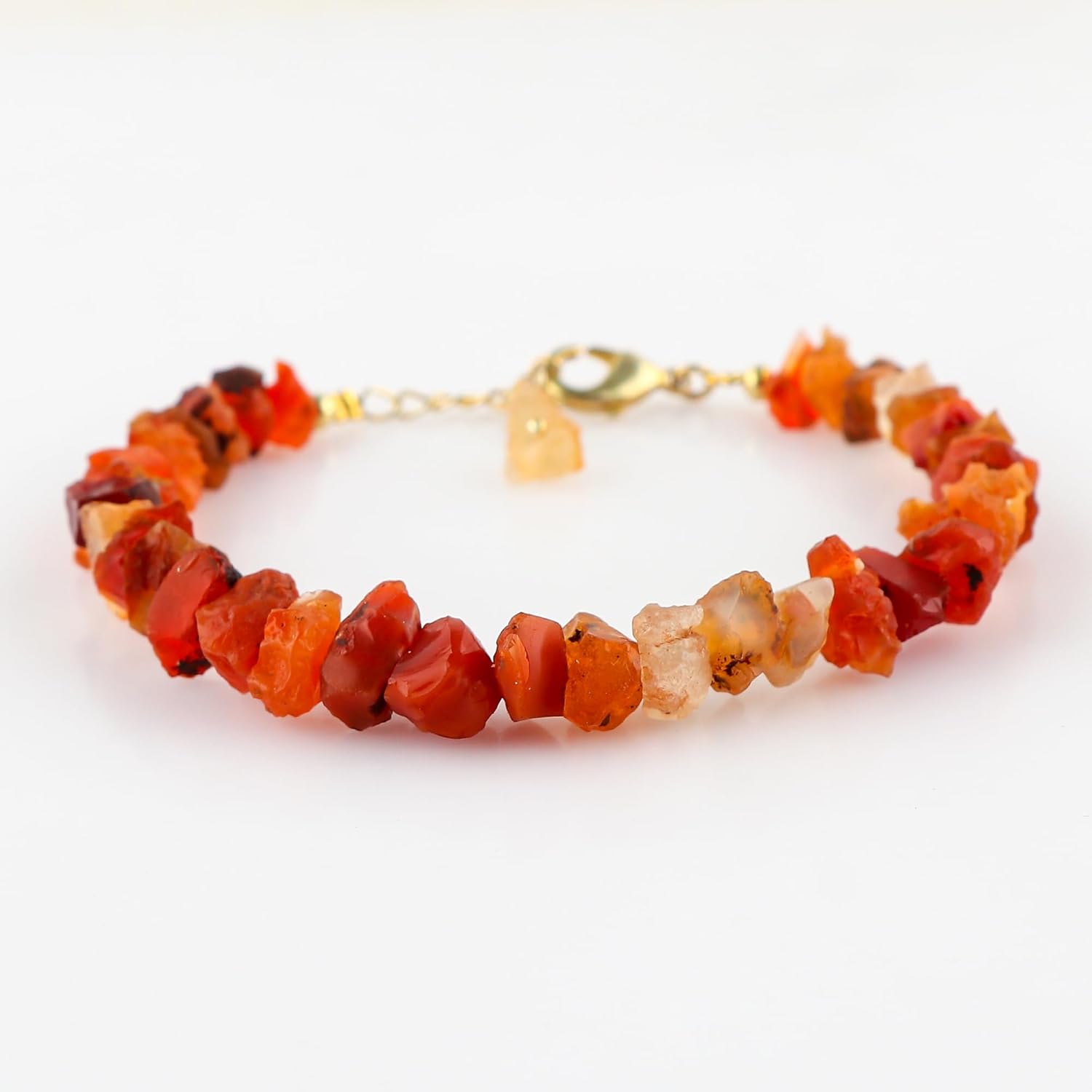 Genuine Raw Gemstone Bracelet, Handmade Bohemian Jewelry, Rough Stone Gold Plated Bracelet, Chakra & Healing Crystals, Christmas Gift for Her (Size.7+1inch) - Image 2