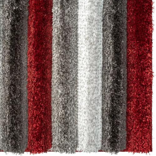 Image of Super Soft Floor Area Rug 5 x 7 Feet Soft Smooth Thick Non-Slip Fluffy Shaggy Carpet for Bedroom, Drawing, Kids Room, Office with Upto 2 Inch Microfiber High Pile (RED Gray B)