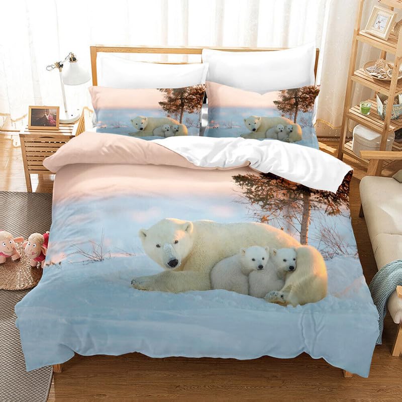 Funda nórdica oso polar cama 90: microfibra de fácil planchado y tacto suave