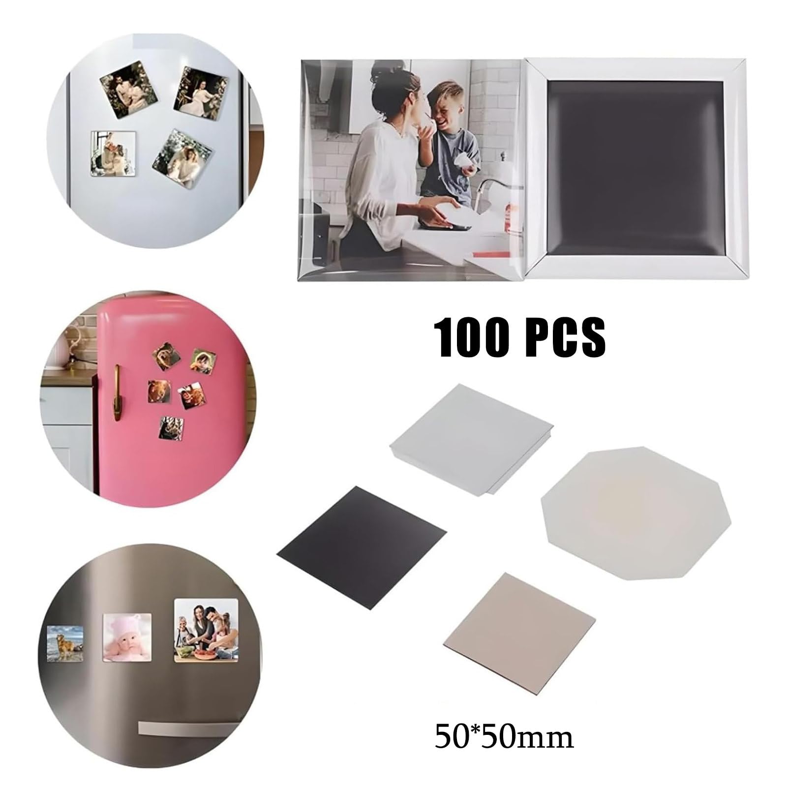 Fotomagnet-Hersteller-Set mit Papierschneider, enthält 100 Sets Verbrauchsmaterialien für personalisierte Abzeichen und Geschenke