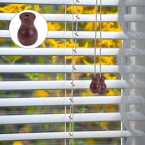 Miniatura 7 de Artibetter 12 piezas de cortina colgante de madera blanco ventilador de techo rústico ventilador de techo de madera persianas persianas persianas de