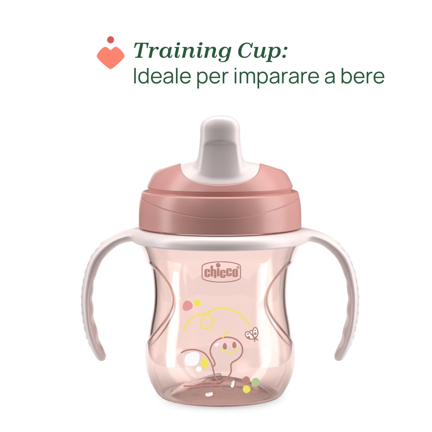 Chicco Set Pappa Completo 6 Mesi+, Tazza Training Cup, Primo Cucchiaio e Piatto Pappa Calda, Kit Svezzamento Antiscivolo, 0% BPA, Rosa, Idea Regalo Bimba