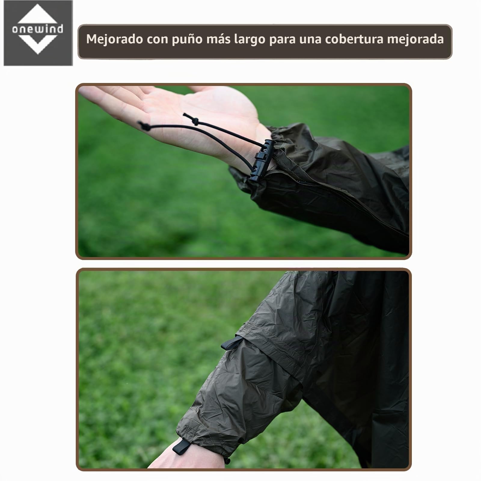 onewind Poncho de lluvia con capucha, abrigo de lluvia de silnylon, versátil abrigo de supervivencia, impermeable, transpirable, ligero