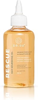 Dr. Su Rescue Hair Oil for Hair Growth & Deep Nourishment | Non-Greasy, Fast Absorbing Formula | Rosemary, Peppermint, Sweet Almond & Swiss RootBioTec | 200ml | Unisex Hair Care
