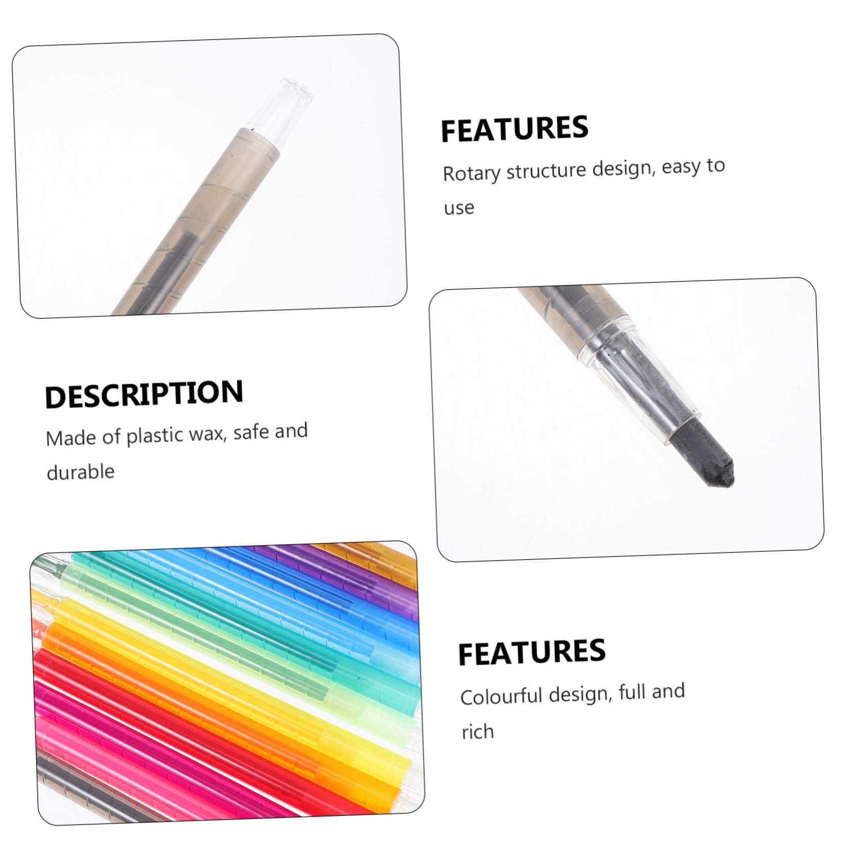 Housoutil 12pcs Rotating Kids Art Supplies Set Coloring Markers Pencils for Kids