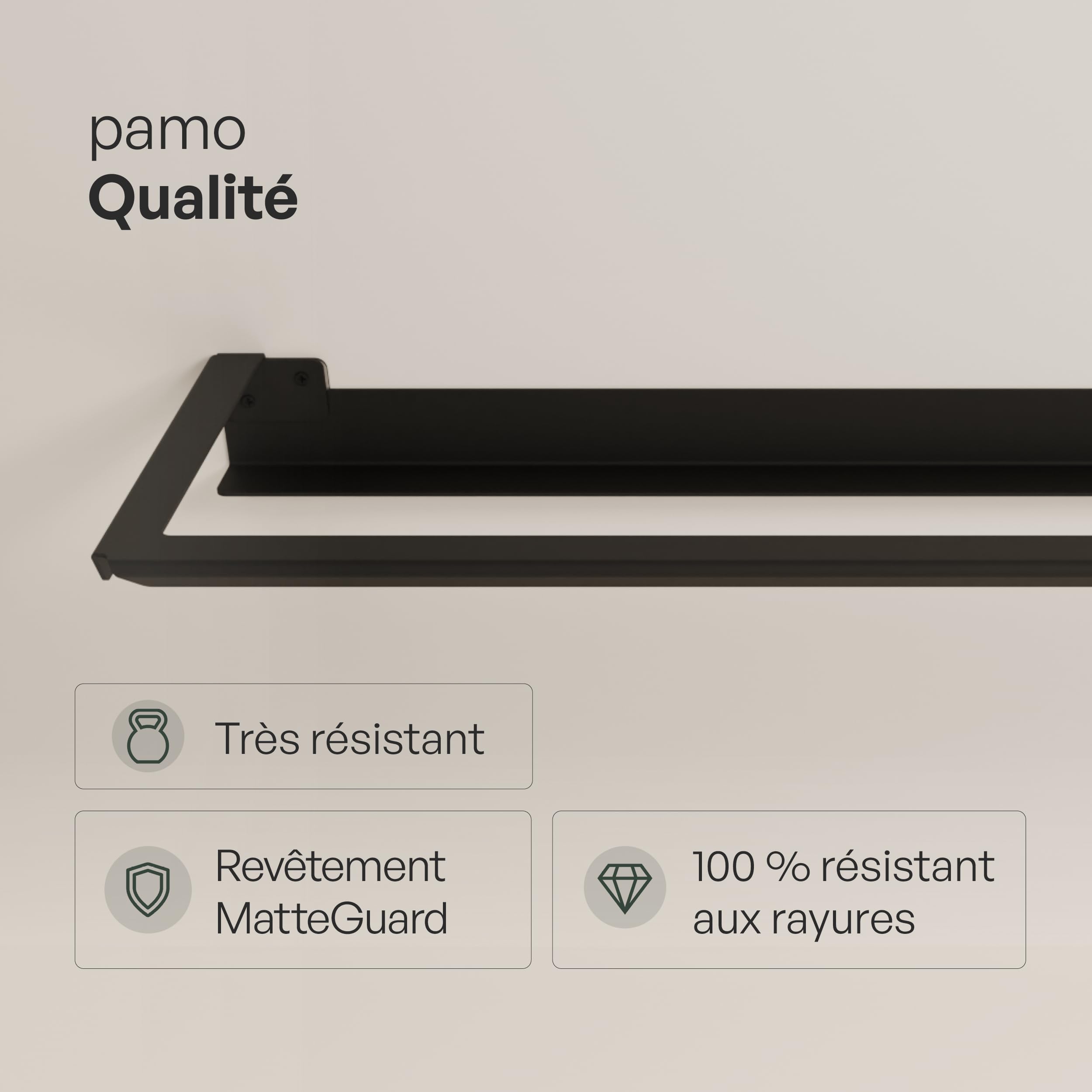 pamo étagère à Chaussures Murale en métal 91 x 20 cm – Étagère à Chaussures | gain de place à fixation murale pour entrée, dressing ou chambre – Noir