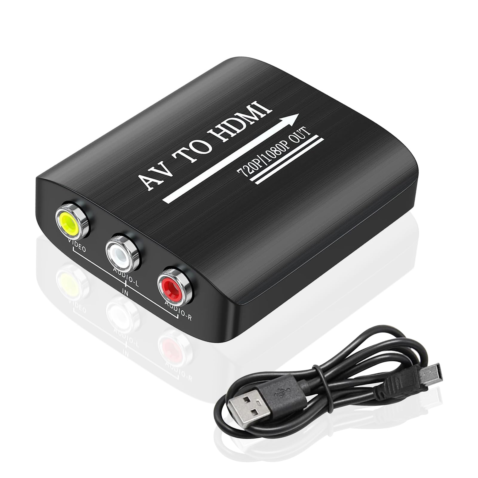 LBSC RCA to HDMI Converter, AV to HDMI Converter,AV Composite Video to Digital Video 1080p/720p Adapter, Supports PAL/NTSC/SECAM, HD Video Output for