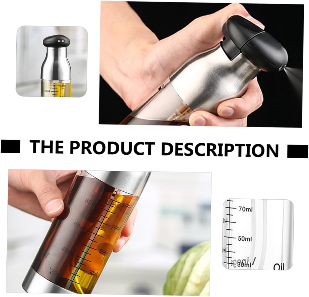 BESTOYARD Cooking Oil Sprayer Bottle Dual Olive Oil Dispenser for Barbecue Vinegar Sauce and Cooking Wine Practical Design for and Freshness