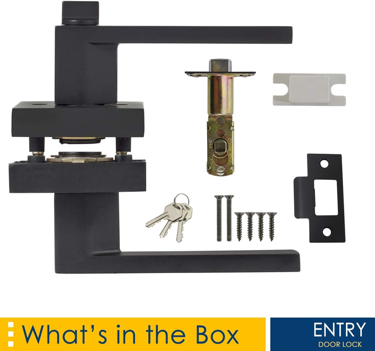 Flash Deals - 60% OFF 4 Pack Heavy Duty Keyed Entry Door Knob with Lock, Commercial Flat Lever Style Door Lever Set, Keyed Alike Door Lockset in Matte Black Finish, Reversible for Right & Left Sided Doors Review Discount 4 Pack Heavy Duty Keyed Entry Door Knob with Lock, Commercial Flat Lever Style Door Lever Set, Keyed Alike Door Lockset in Matte Black Finish, Reversible for Right & Left Sided Doors