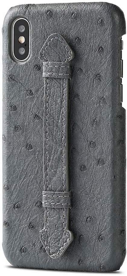 Étui de téléphone en peau d'autruche résistant aux chocs pour iPhone 11Promax gris