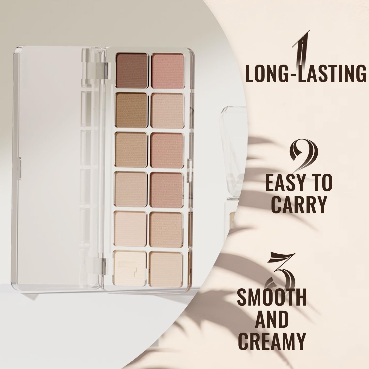 12 Colors Nude Pink Eyeshadow Palette, Matte Nude Brown Eye, Highly Pigmented Fine Powder - Image 2