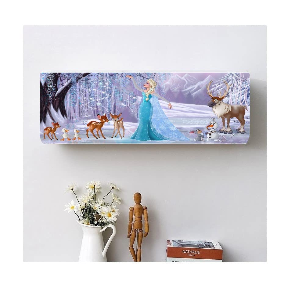 Image of DARSHANAM WORLD Beatiful Designer Ac Cover / / Cutest Printed Air Conditioning Dust Cover For Indoor & All Type AC Split Covers / / Colorfull Folding Designer Ac Cover (Cute Purple Disney Princess1.5 Ton)