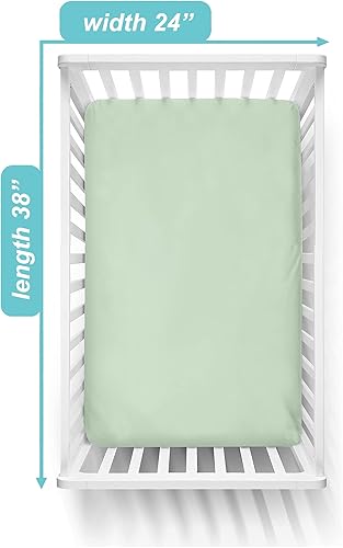 Miniatura 8 de TL Care Supreme - Sábana pequeña para cuna, 100 % algodón natural, color azul, 24 x 38 pulgadas, suave y transpirable, para niños y niñas