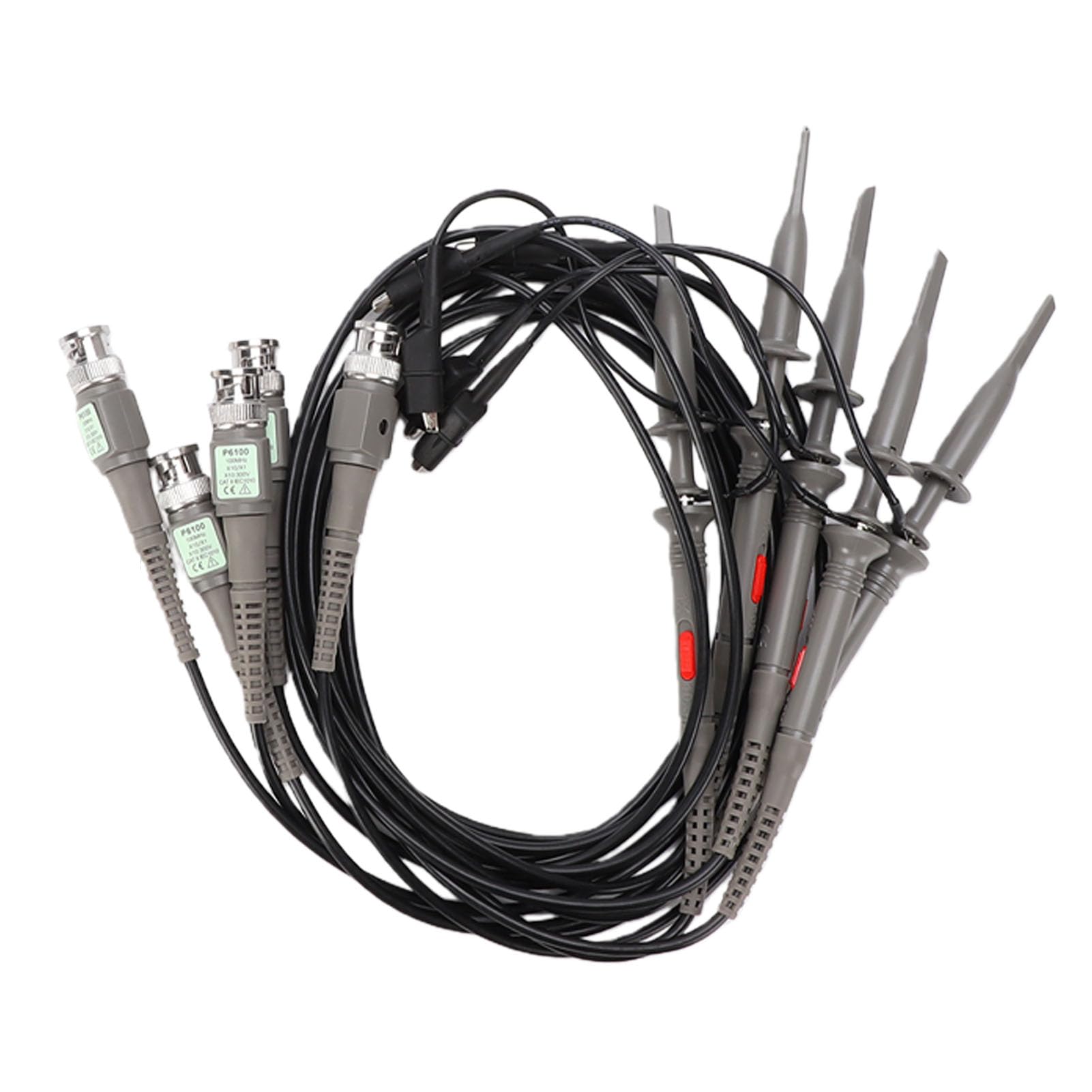 Osciloscopio de 5 Canales, Ancho de Banda de 1MHz Frecuencia de Muestreo de 3MHz Pantalla de 4,3 Pulgadas con 5 Sondas 10X USB Tipo C para Software de PC Aplicación Móvil