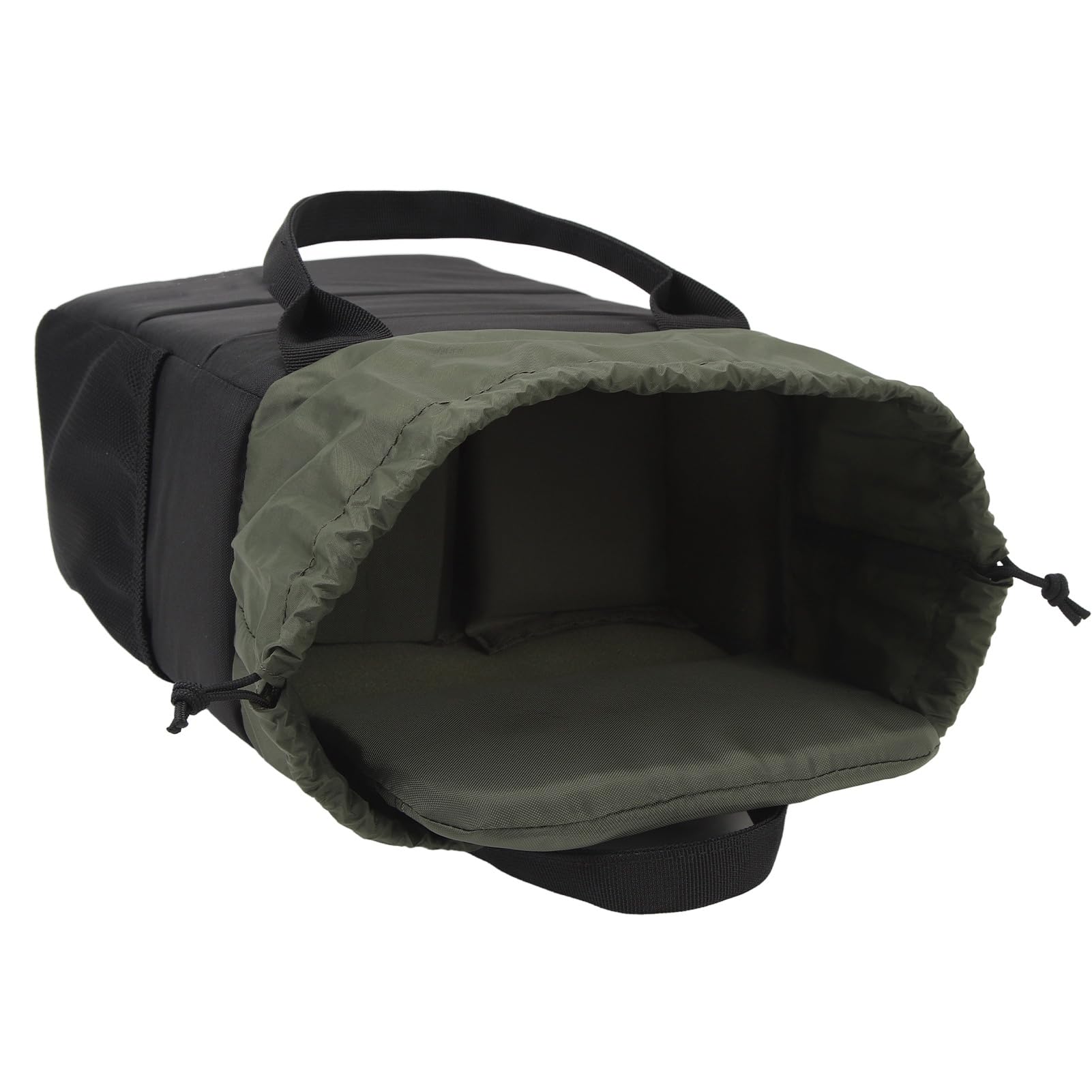 Custodia per fotocamera, tessuto impermeabile antiurto ispessito rimovibile separatore fotocamera borsa fotografica fodera di grande capacità morbida trazione a mano per A9 per R6, Nero e verde