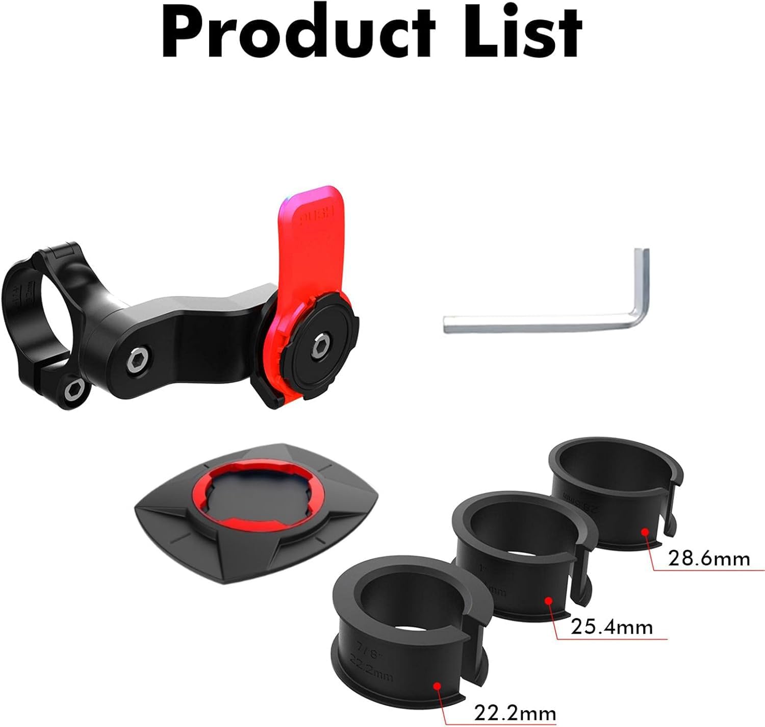 Reicyfang Supporto Universale Per Cellulare Su Moto E Bici – Manubrio Regolabile, Rotazione 360°, Adatto A Smartphone 4.7-7.2 Pollici, Rosso E Nero