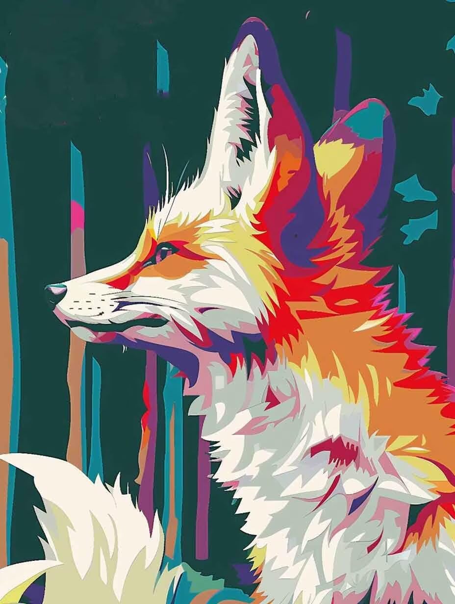 Amazon.co.jp: 数字油绘 キツネ Paint by Numbers 動物 手塗り DIY大人
