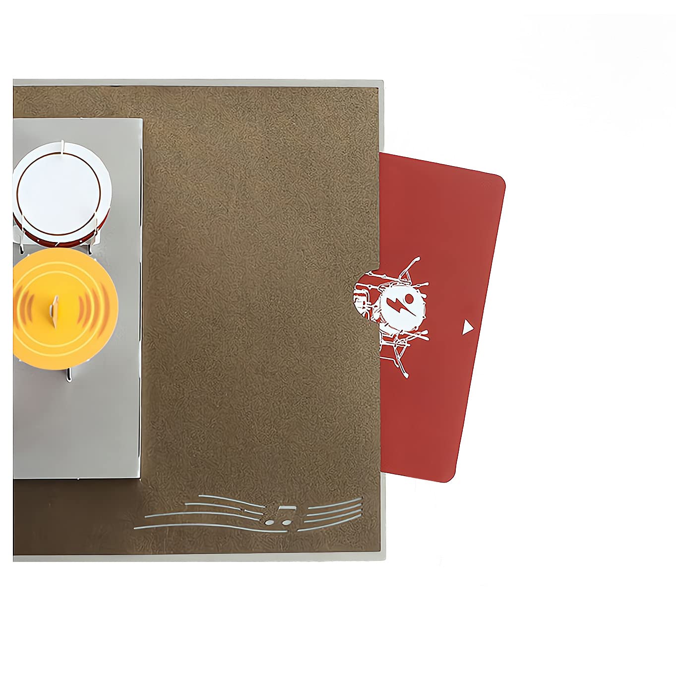 Tarjeta de felicitación 3D desplegable con sobre y kit de batería de marca