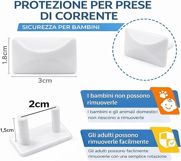 Topolenashop 15 Pezzi Copripresa di Sicurezza per Bambini – Tappi Copripresa per Prese Schuko – Protezione Prese Elettriche Anti Contatto – Copri Spine Sicurezza Casa | 2208317 - 2