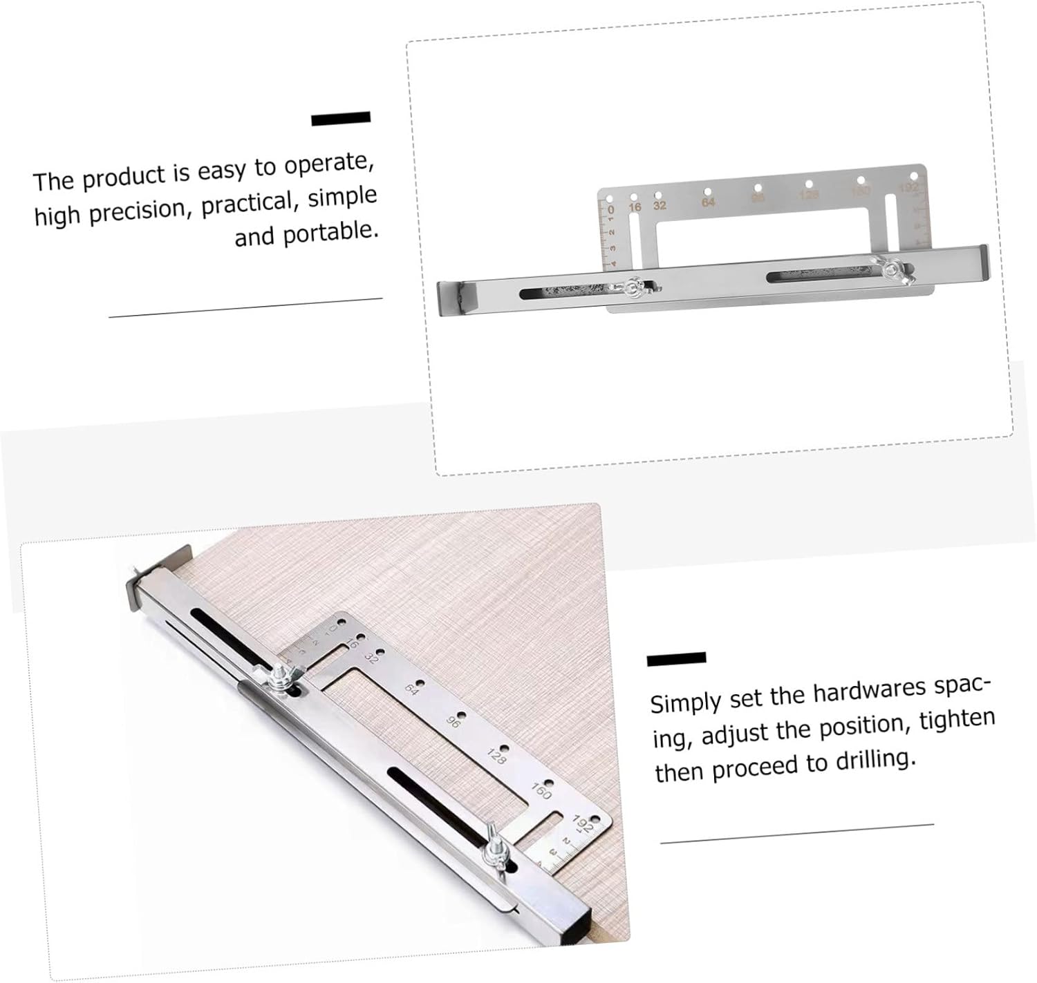 POPETPOP Double Sided Punch Locator for Cabinet Hardware Installation with Accurate Scale for Straight Durable Stainless Steel Design