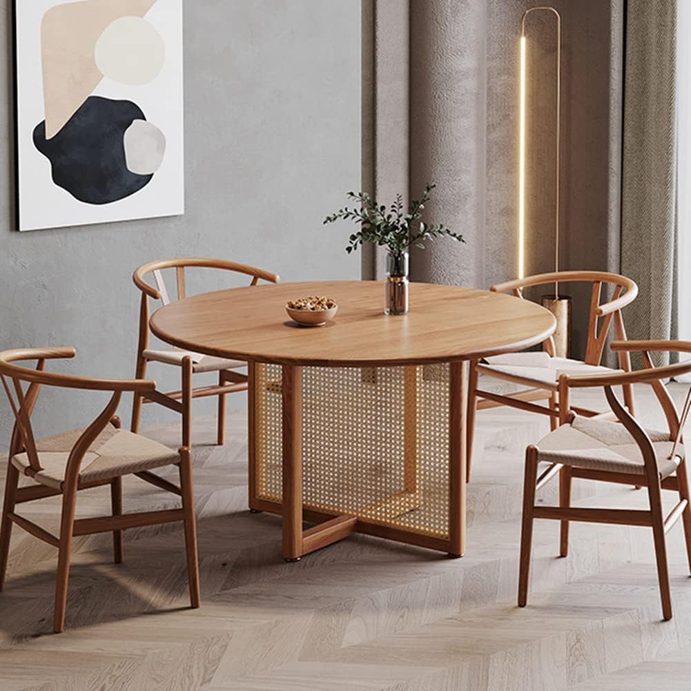 Amazon.com - BIGMAII Round Farmhouse Dining Table Pine Solid Wood ...