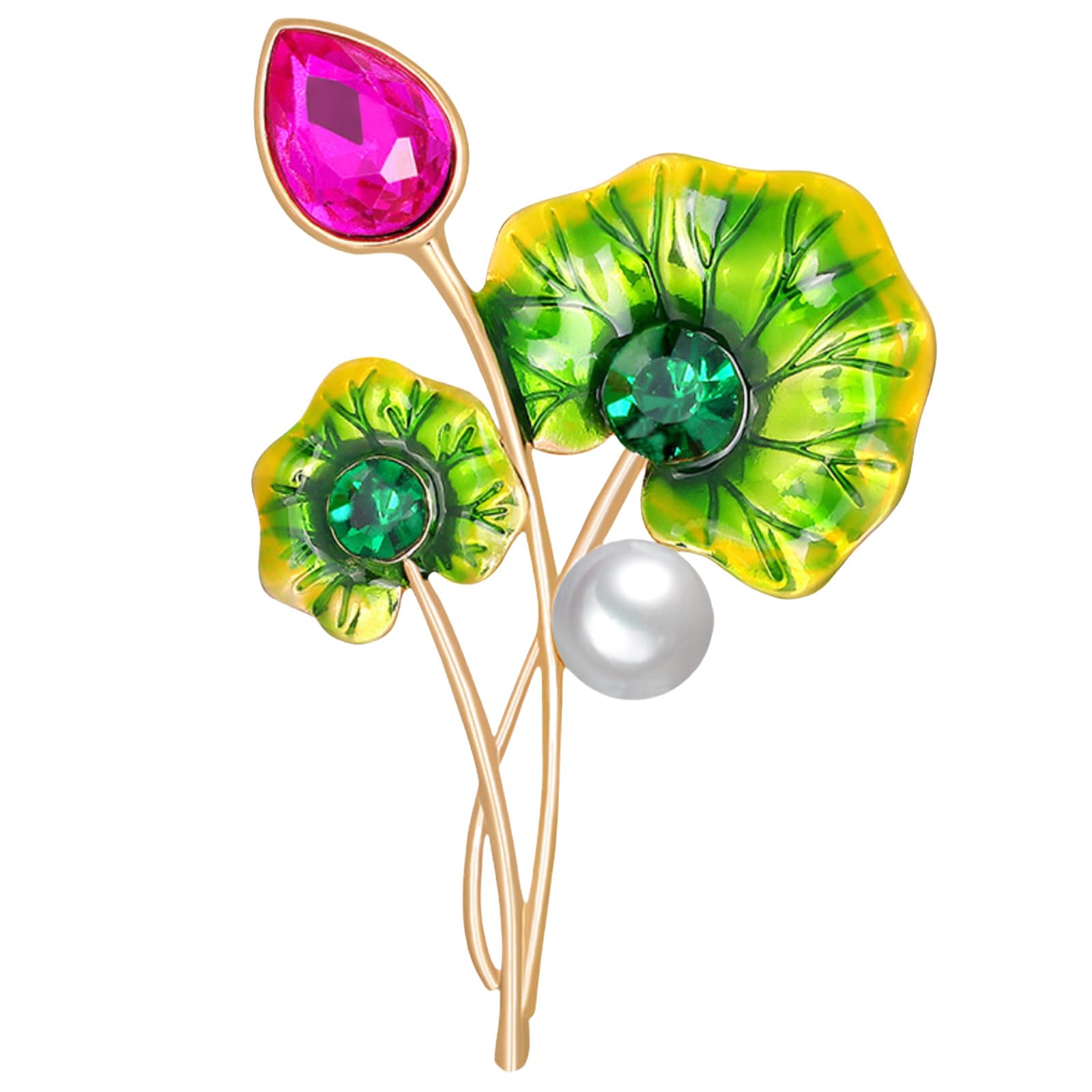 FAIRYGATE Gold Pin for Dress Brooch Crystal Pins Badge Enamel Lapel Brooches for Women Jewelry Decoration for Birthday Dating Party Anniversary UC31 — view 38