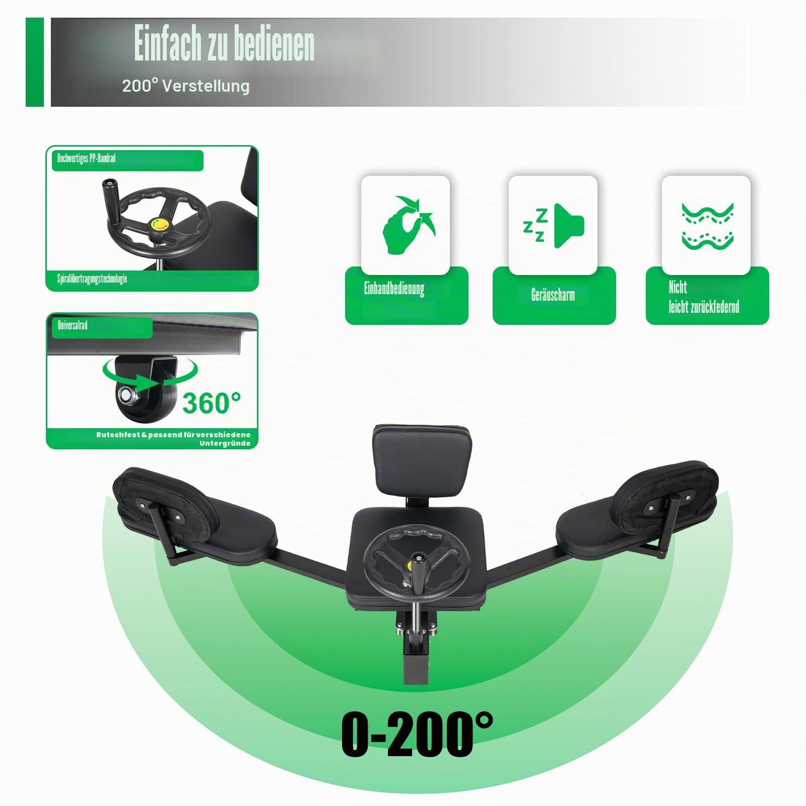 Beinstrecker Maschine I Mechanischer Spagattrainer mit 200° Streckwinkel und 100kg Tragfähigkeit I Spagattrainer Fitnessgeräte Beinstretcher Geeignet für Yoga-, Fitness- und Tanzbegeisterte