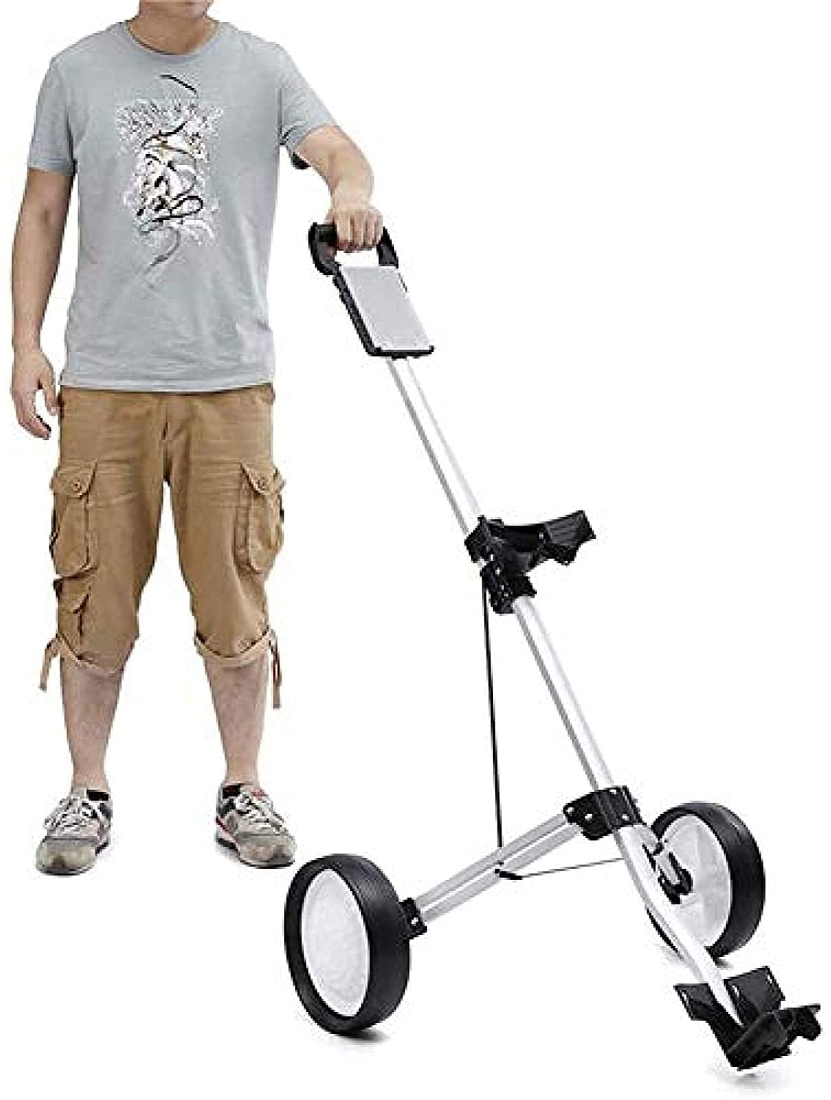 Golf Push Cart Carrelli da Golf Carrello da Golf Push Pull a 2 Ruote| Golf Pieghevole per Mazze da Golf e Golf Cart per Sport all'Aria Aperta